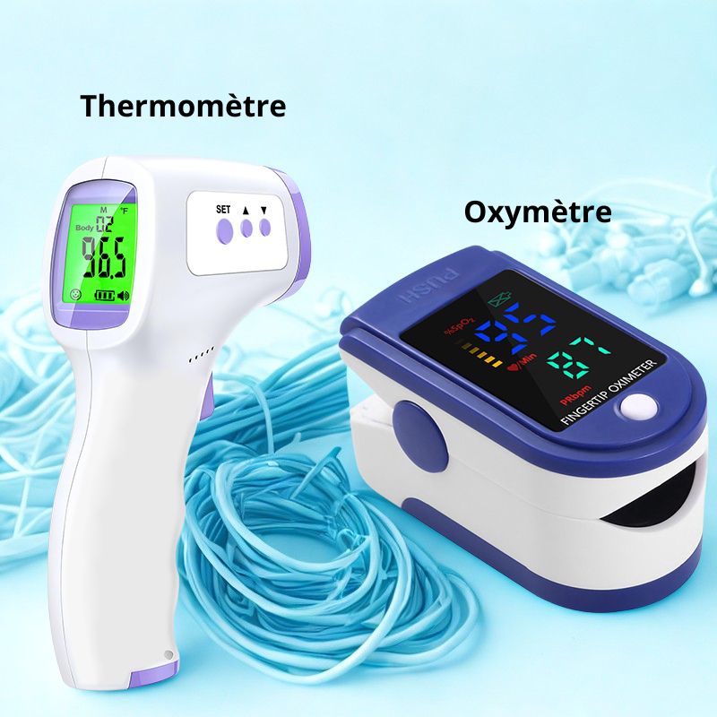 🌡️ Thermomètre Infrarouge & Oxymètre de Pouls :Précision, Rapidité et Sécurité