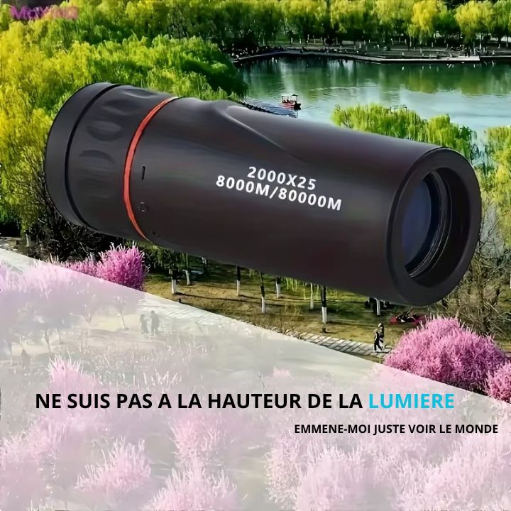 Télescope Monoculaire HD 2000X25 – Compact et Portable pour Voyage et autres