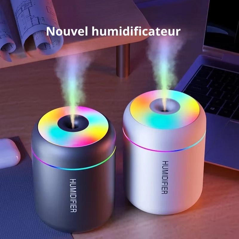 Mini humidificateur d’air USB 180 ml – diffuseur d’arômes et purificateur d’air compact.