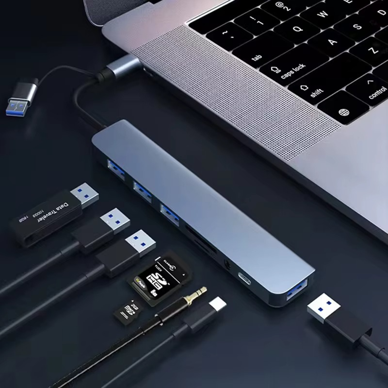 🔥Hub USB-C 8-en-1 – Station d’Accueil Polyvalente 🔥