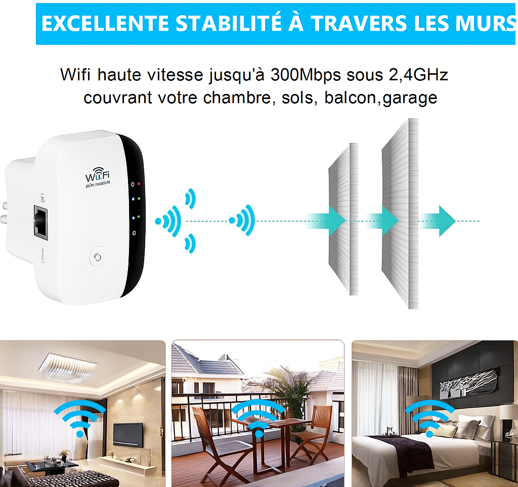 FENVI-Répéteur WiFi sans fil, 300Mbps.