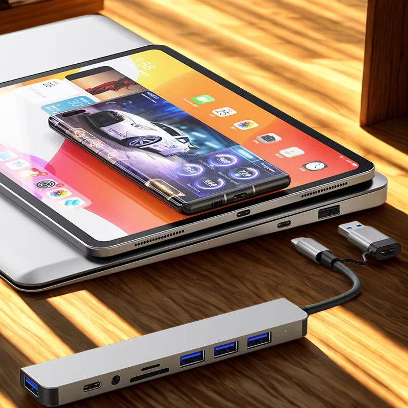 🔥Hub USB-C 8-en-1 – Station d’Accueil Polyvalente 🔥