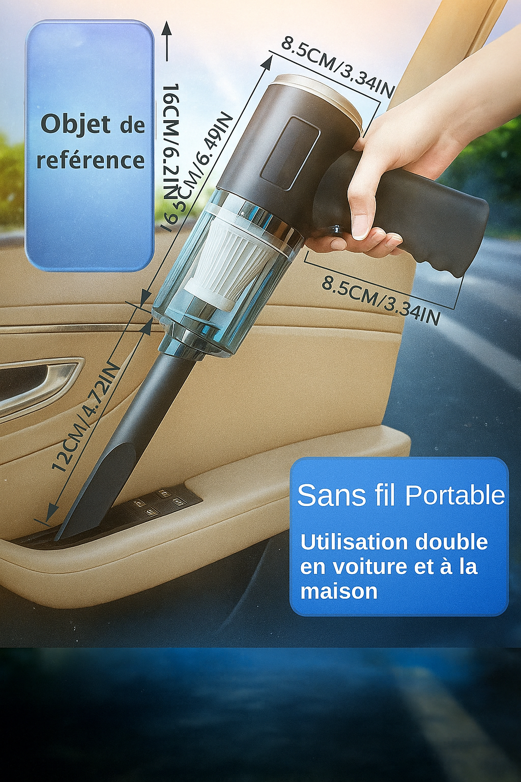 Aspirateur Soufflant 3 en 1 Rechargeable – Voiture, bureau & Maison