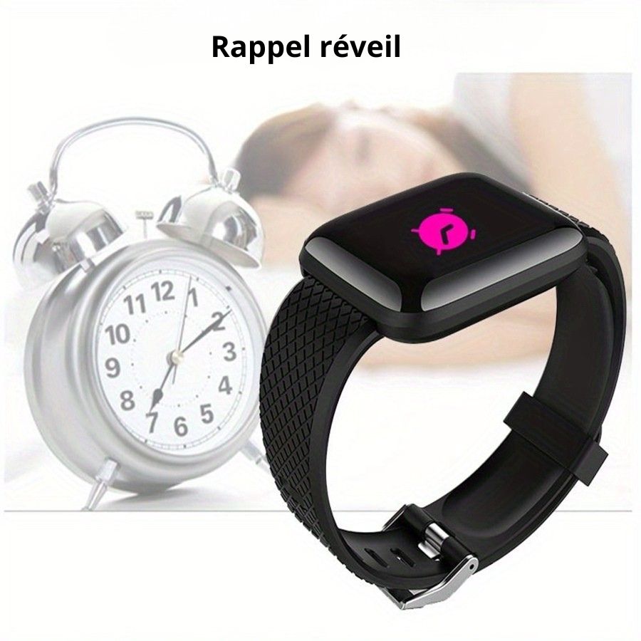 Montre intelligente unisexe compatibilité Android/iOS.