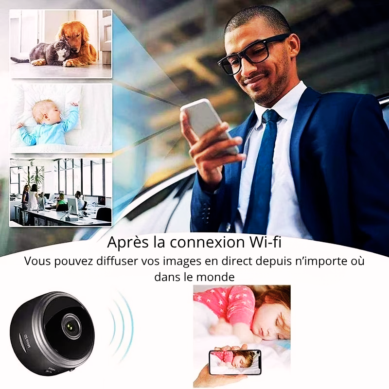 Mini Caméra WiFi A9 – Sécurité Intelligente 1080P