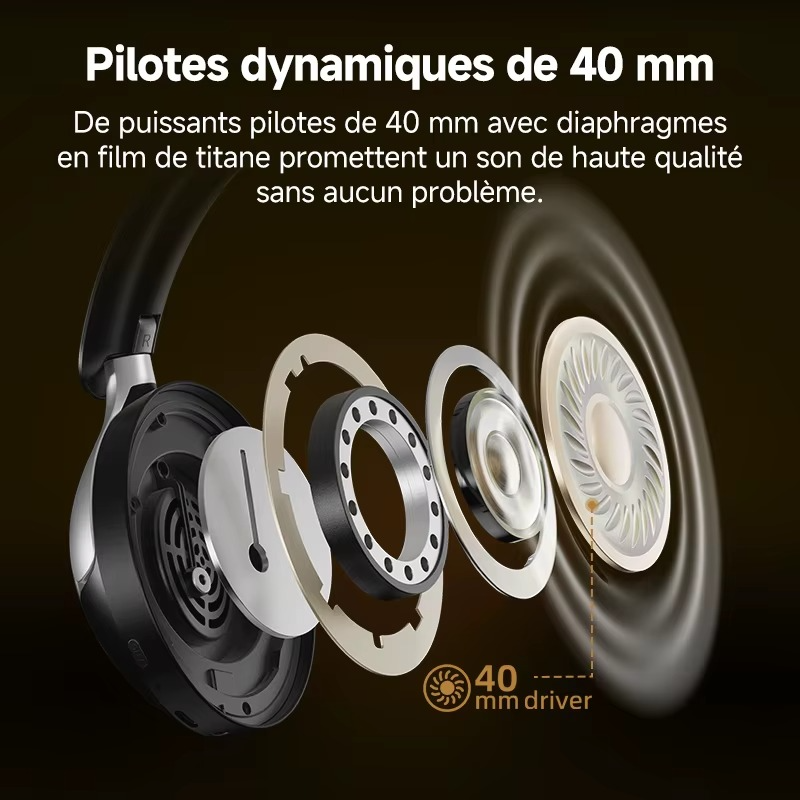 QCY H3 Pro ANC casque sans fil haute résolution avec LDAC 50dB