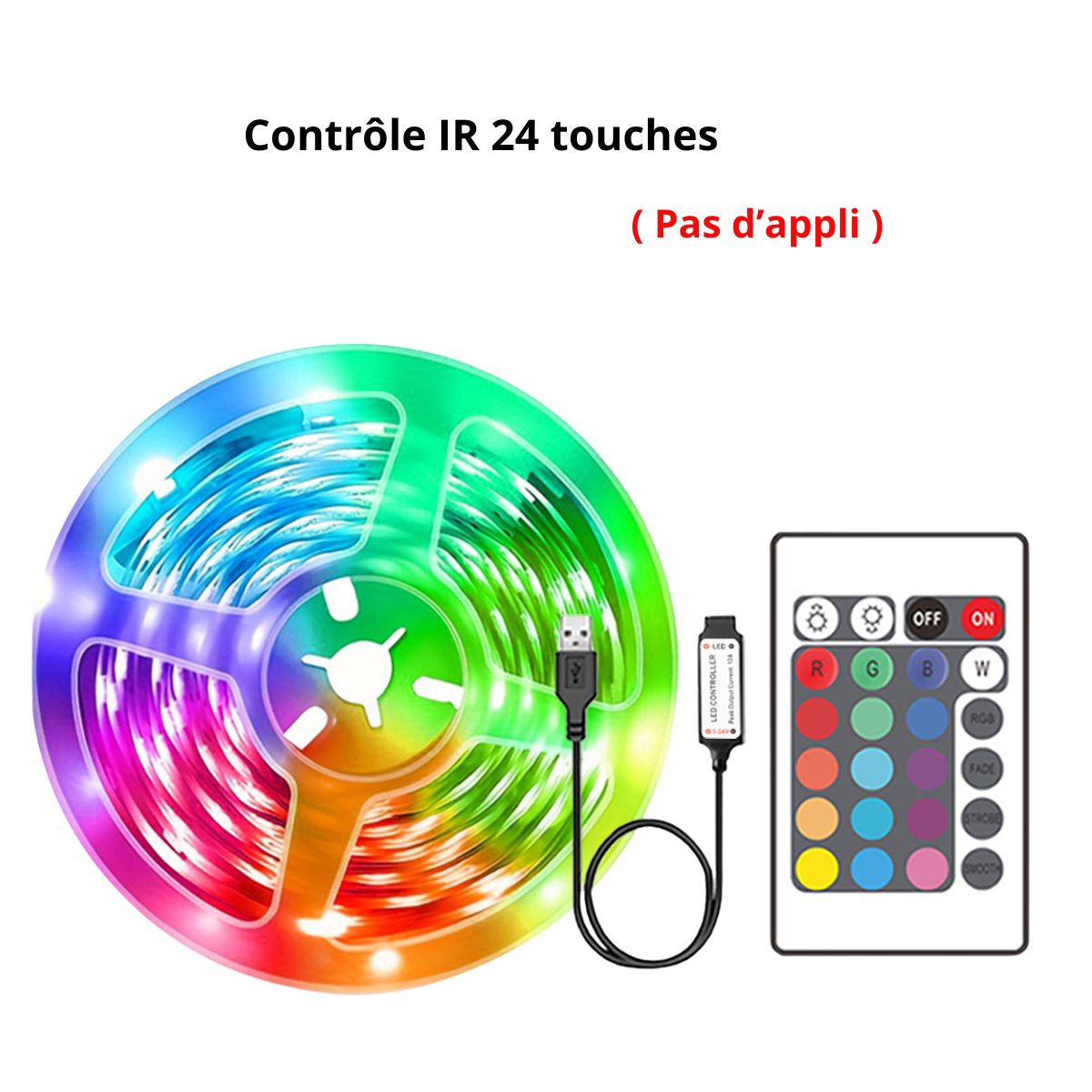Bande lumineuse LED RVB flexible- Illuminez Votre Espace avec Style